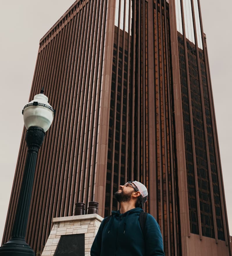 Man looking up